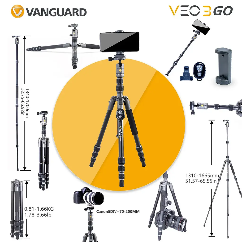 Штатив Vanguard VEO 3GO 235CB (VEO 3GO 235CB), Чорний - фото 10