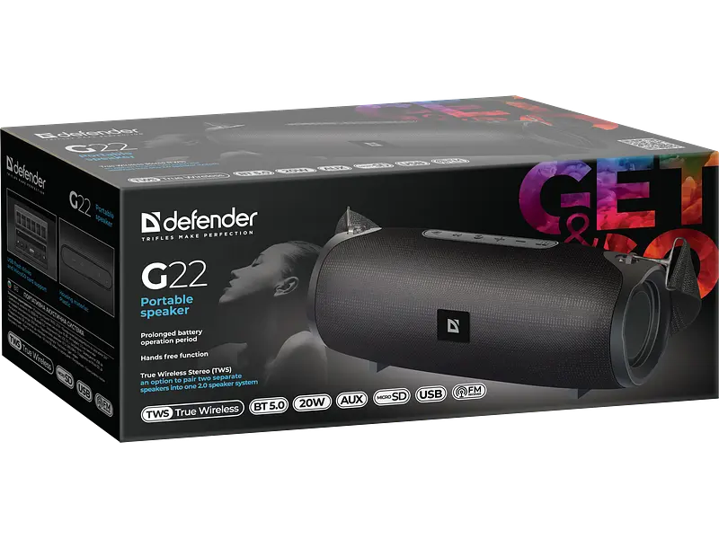 Портативная колонка Defender G22 Black (65122) - фото 5