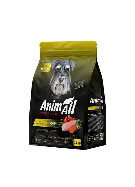 AnimAll сухий корм для собак зі свіжою куркою, 2,5 кг