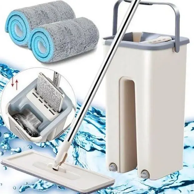 Швабра мікрофібра з віджимом + відро Scratch Cleaning Mop ∙ Швабра - ледарка cleaner 360 - фото 5