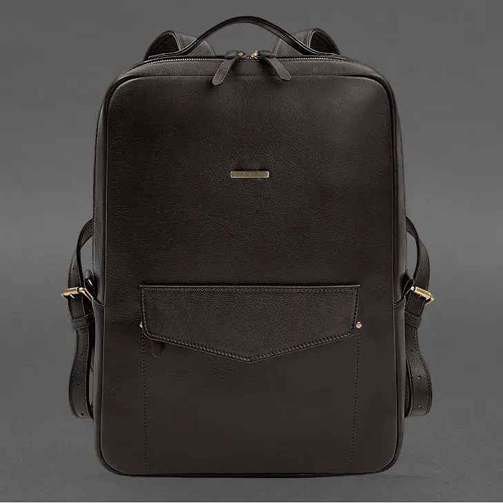 Шкіряний рюкзак на блискавці Cooper maxi темно-коричневий - фото 6