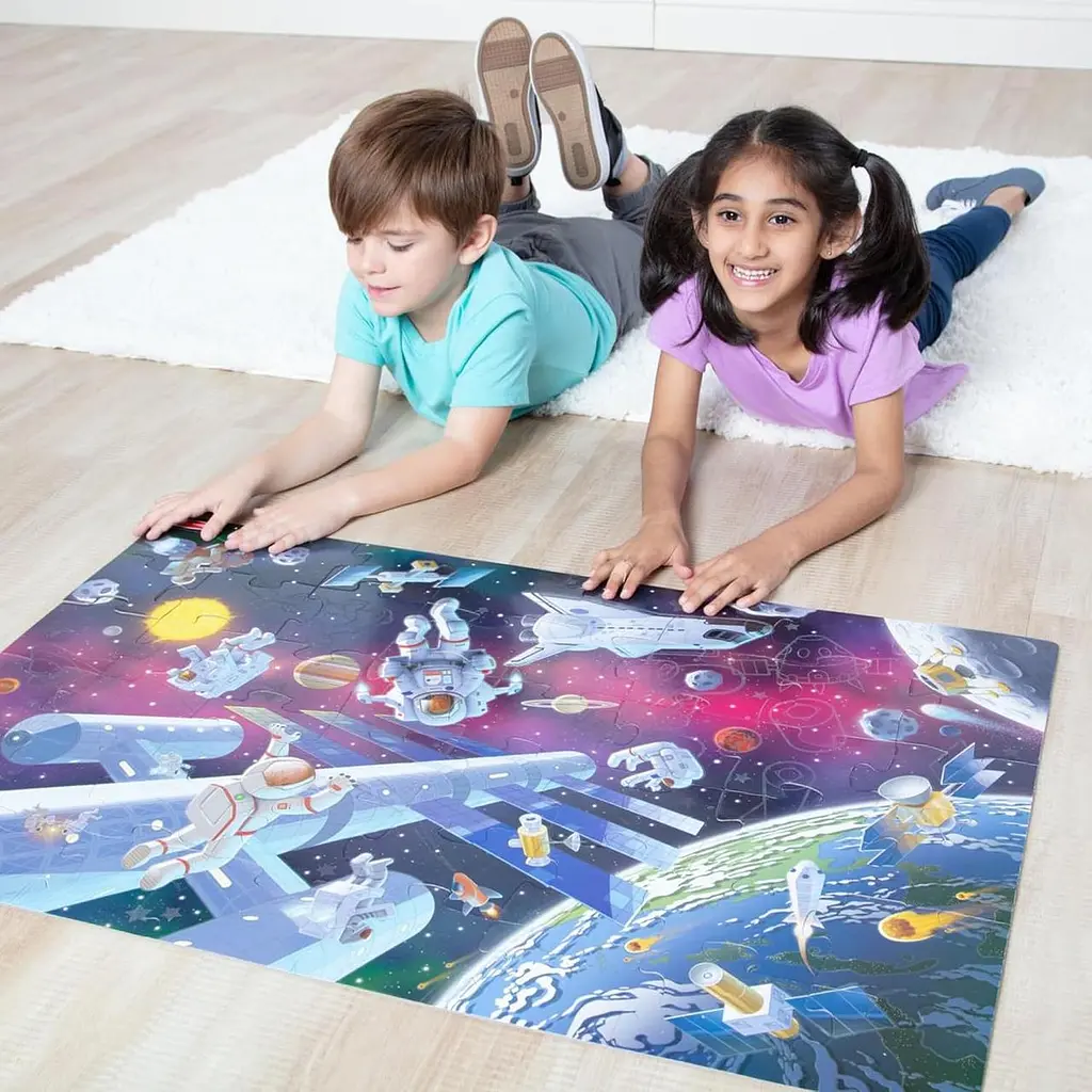 Підлоговий пазл Космос Melissa & Doug Glow in the Dark дитячий пазл на 48 деталей,світиться у темряві (SKU-218) - фото 8
