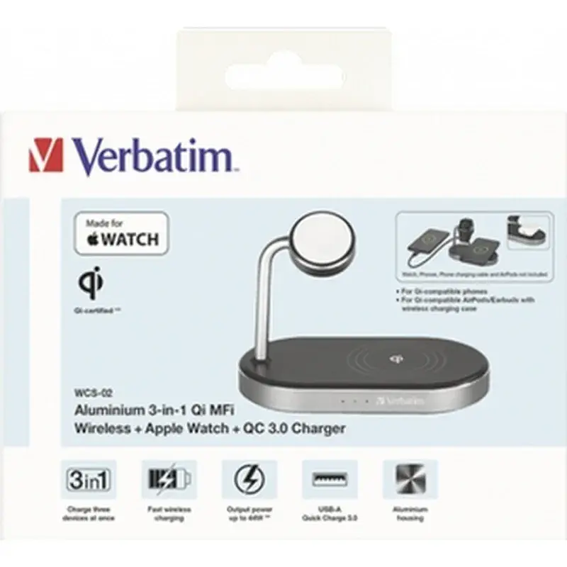Зарядний пристрій Verbatim 3in1 Apple Watch and iPhone Charging Stand (49556) - фото 10