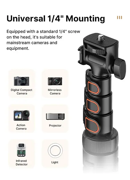 Штатив Ulanzi Vijim TB64 1.6M Multifunction Tripod UV-T115GBB1 TB64 Black - фото 6