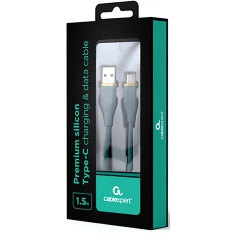 Дата кабель USB 2.0 AM to USB-C 1.5m 2.1A Cablexpert (CC-USB2S-AMCM-1.5M-G) - фото 2