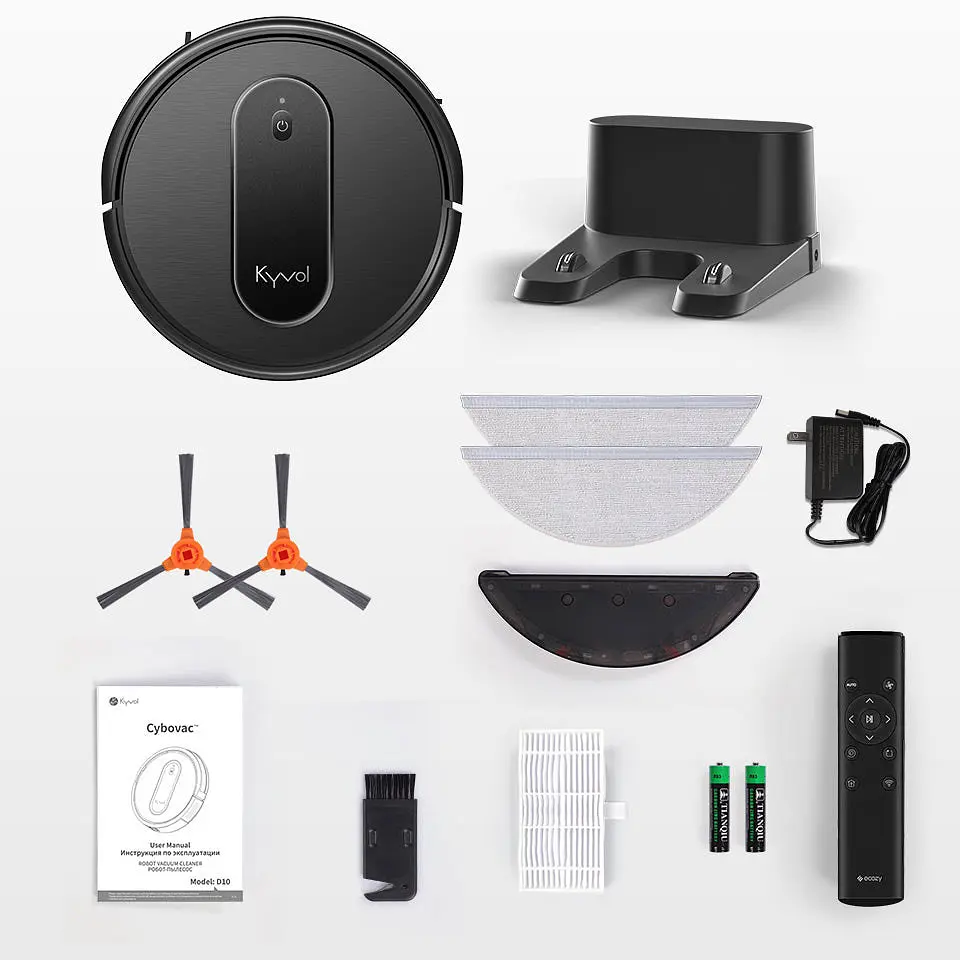 Робот-пылесос Kyvol Cybovac D10 Random 250 мл+200 мл 2600 мА 2000 па Google Assistant Amazon Alexa Black - фото 5