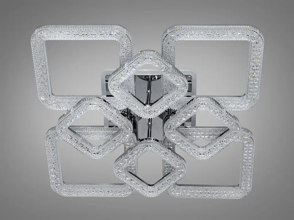 Люстра стельова LED Diasha 2205/4+4HR, 130W, 3200K-6500K, хром, сучасний стиль, з пультом управління - фото 5