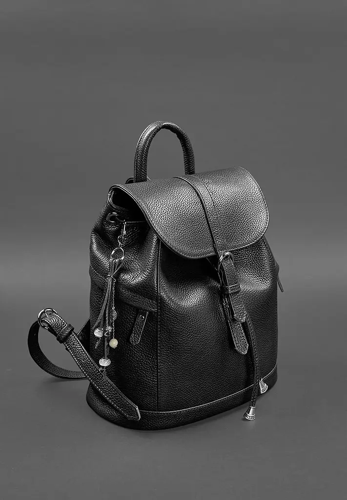 Кожаный женский рюкзак Олсен черный - фото 4