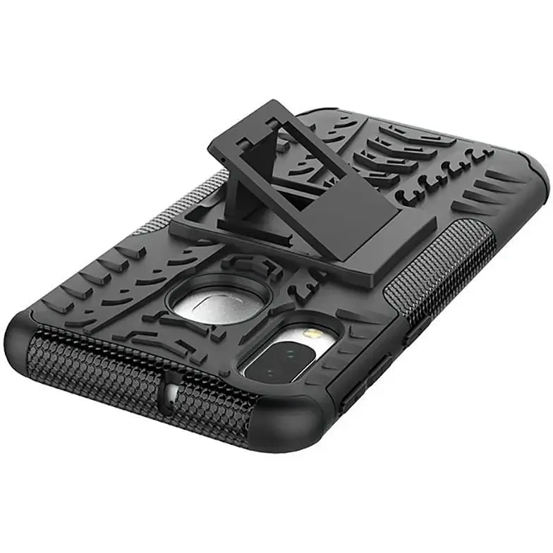 Чехол-накладка Toto Dazzle Kickstand 2 in 1 Case Samsung Galaxy A40 Black - фото 6