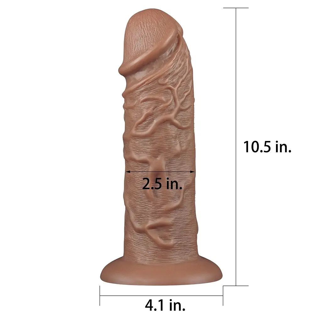 Фалоімітатор LoveToy Realistic Chubby 26.6 см тілесний - фото 10
