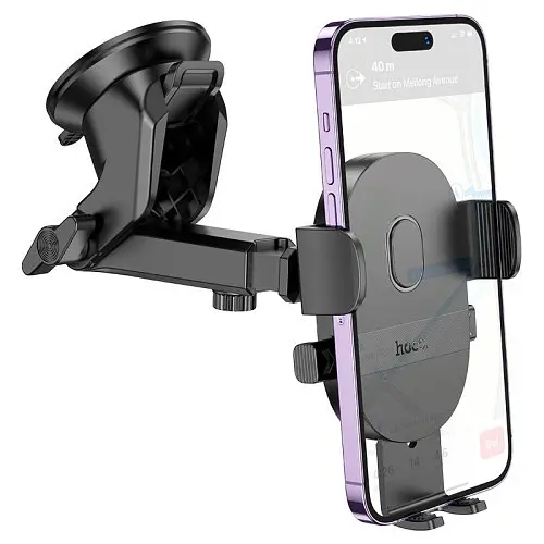 Автотримач Hoco H19 Mighty one-button car holder(center console) Чорний 6942007601580 - фото 4