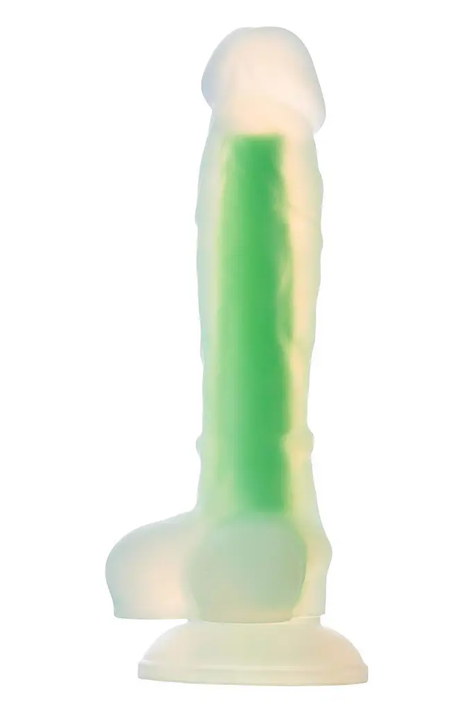 Фаллоимитатор Radiant Glow In The Dark Soft 17.5 см зеленый - фото 5