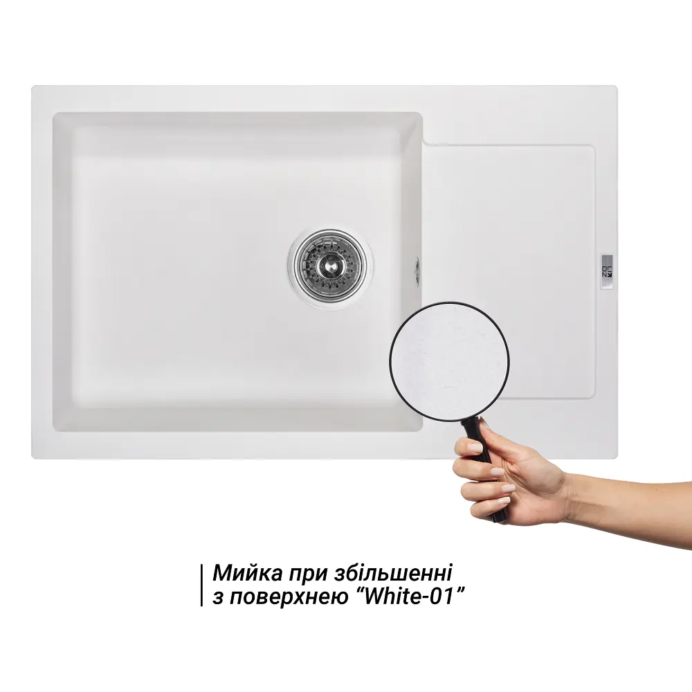 Кухонна мийка Lidz 781x510/200 WHI-01 (LIDZWHI01781510200) - фото 3