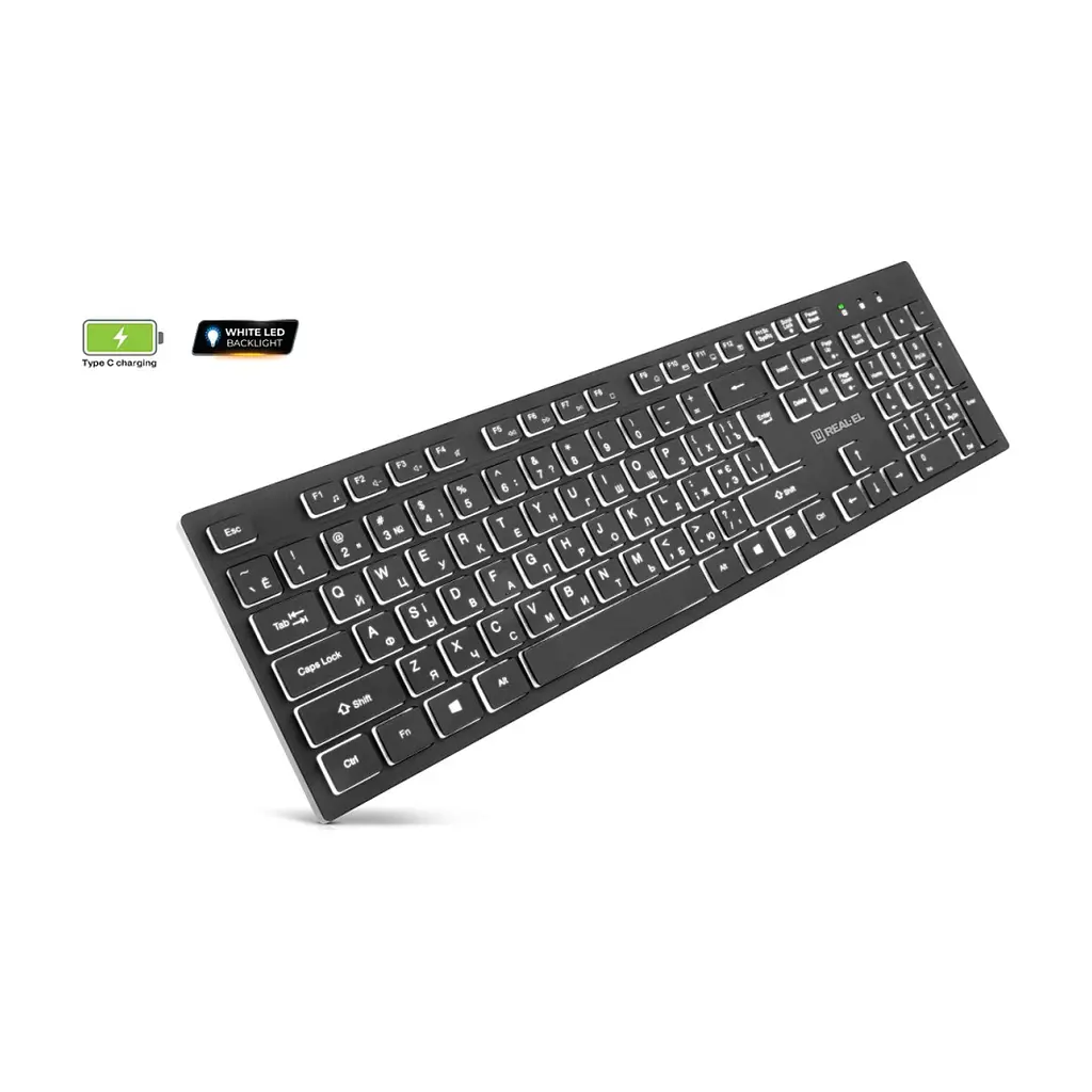 Клавіатура REAL-EL RK-725W Wireless/Bluetooth Black (EL123100061) - фото 3