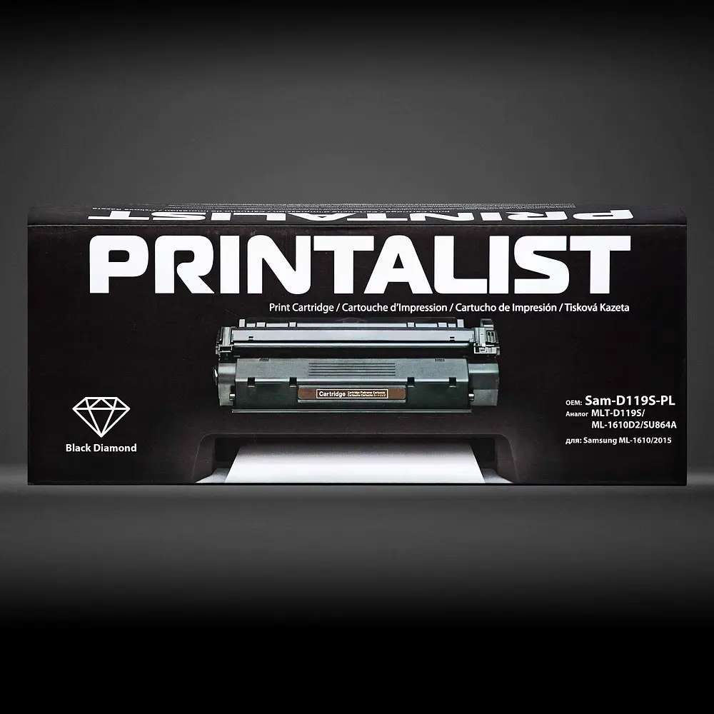 Картридж тон. PRINTALIST для Samsung ML-1610/2015 аналог MLT-D119S/ML-1610D2/SU864A Black ( 2000 ст.) (Sam-D119S-PL) - фото 2