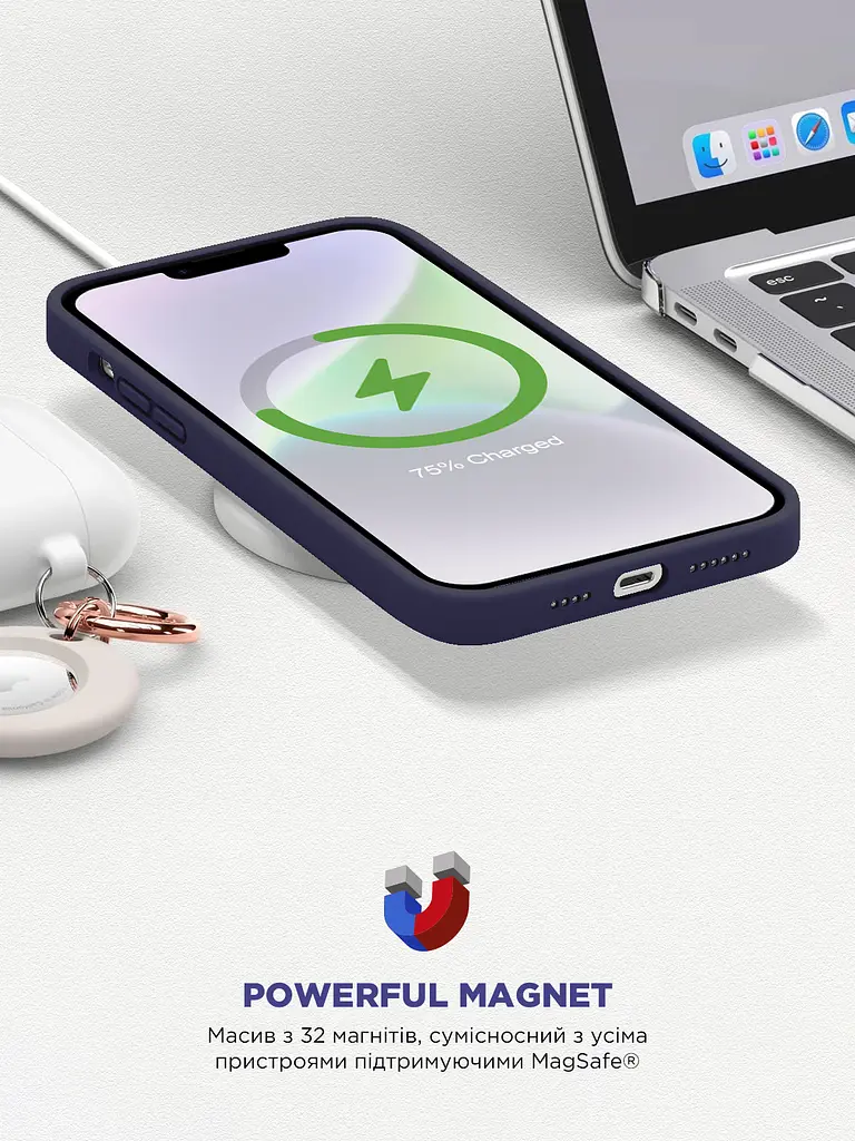 Силиконовый чехол с MagSafe для Apple iPhone 14 Plus, ICON2 MagCase, фиолетовый, противоударный, панель с мягкой подкладкой, защита всего корпуса, поддержка беспроводной зарядки, совместим с защитными стеклами и пленками, ArmorStandart (ARM68395) - фото 9
