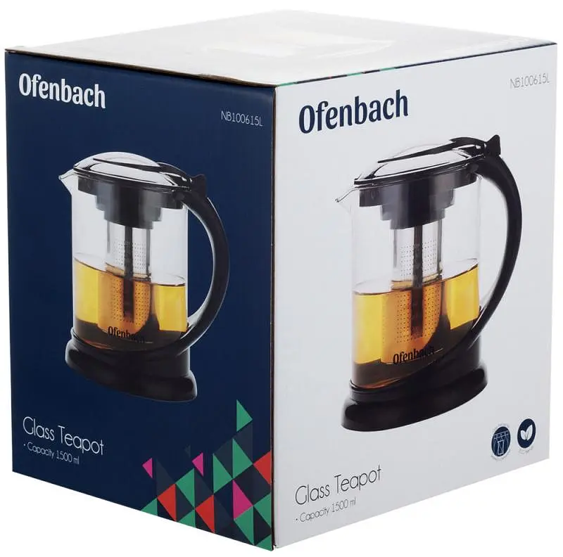 Чайник стеклянный заварочный со съемным ситечком (0615l) Ofenbach 1500 мл kuh0006763 - фото 6