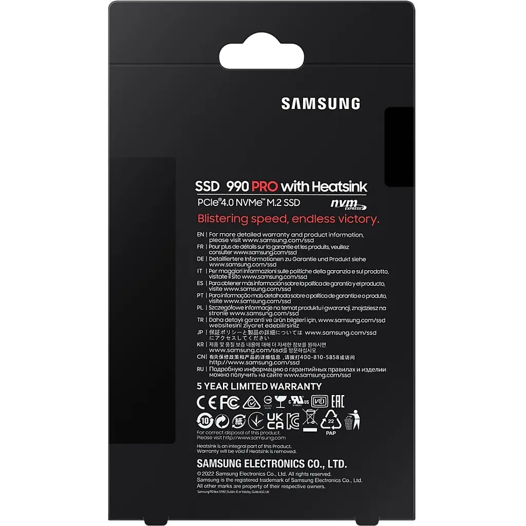 Накопичувач SSD M.2 2280 1TB 990 PRO with Heatsink Samsung (MZ-V9P1T0CW) - фото 11