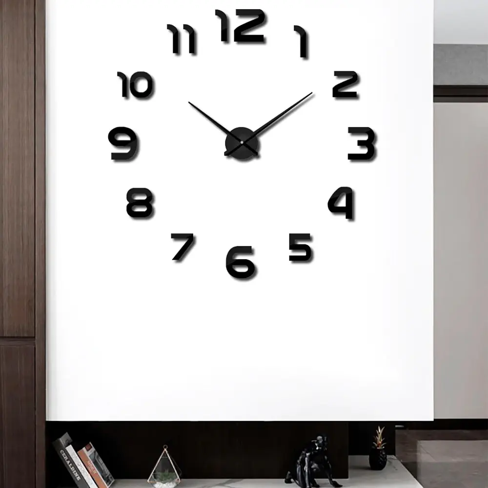 Настінний годинник DIY Clock NEW black з цифрами - фото 3