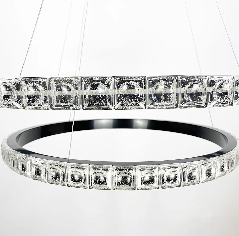 Подвесной светильник Delight Collection в черном каркасе с двойным кольцом Line.F SGJ 11/600+800 - фото 6