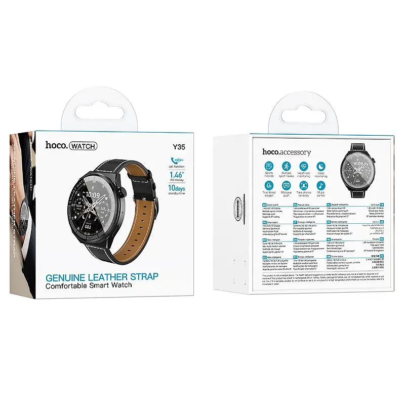 Смарт-годинник Hoco Y35 Smart sports watch (call version) Black - фото 3
