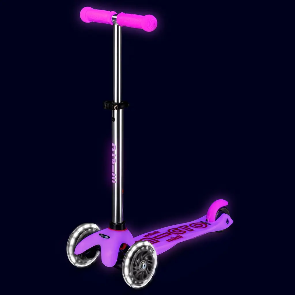 Самокат MICRO серії "Mini Deluxe Glow LED" – МОРОЗНИЙ РОЖЕВИЙ (до 50 kg, 3-х колісний, світло) Micro MMD217 - фото 7