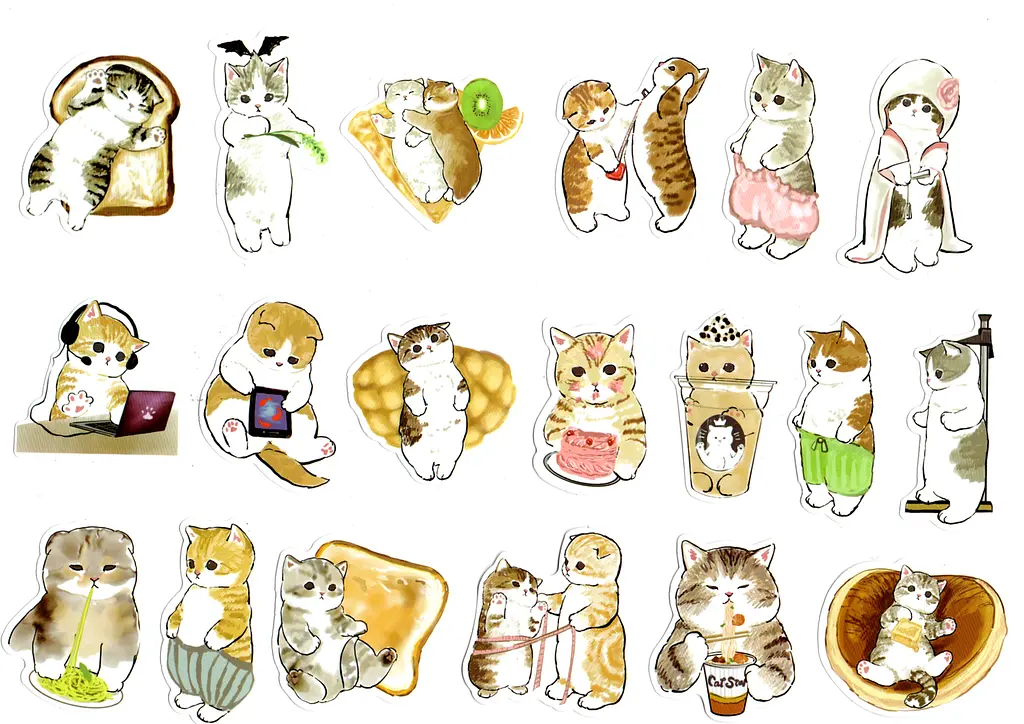 Стікерпак Набір наклейок Милий кіт 50 штук - фото 2