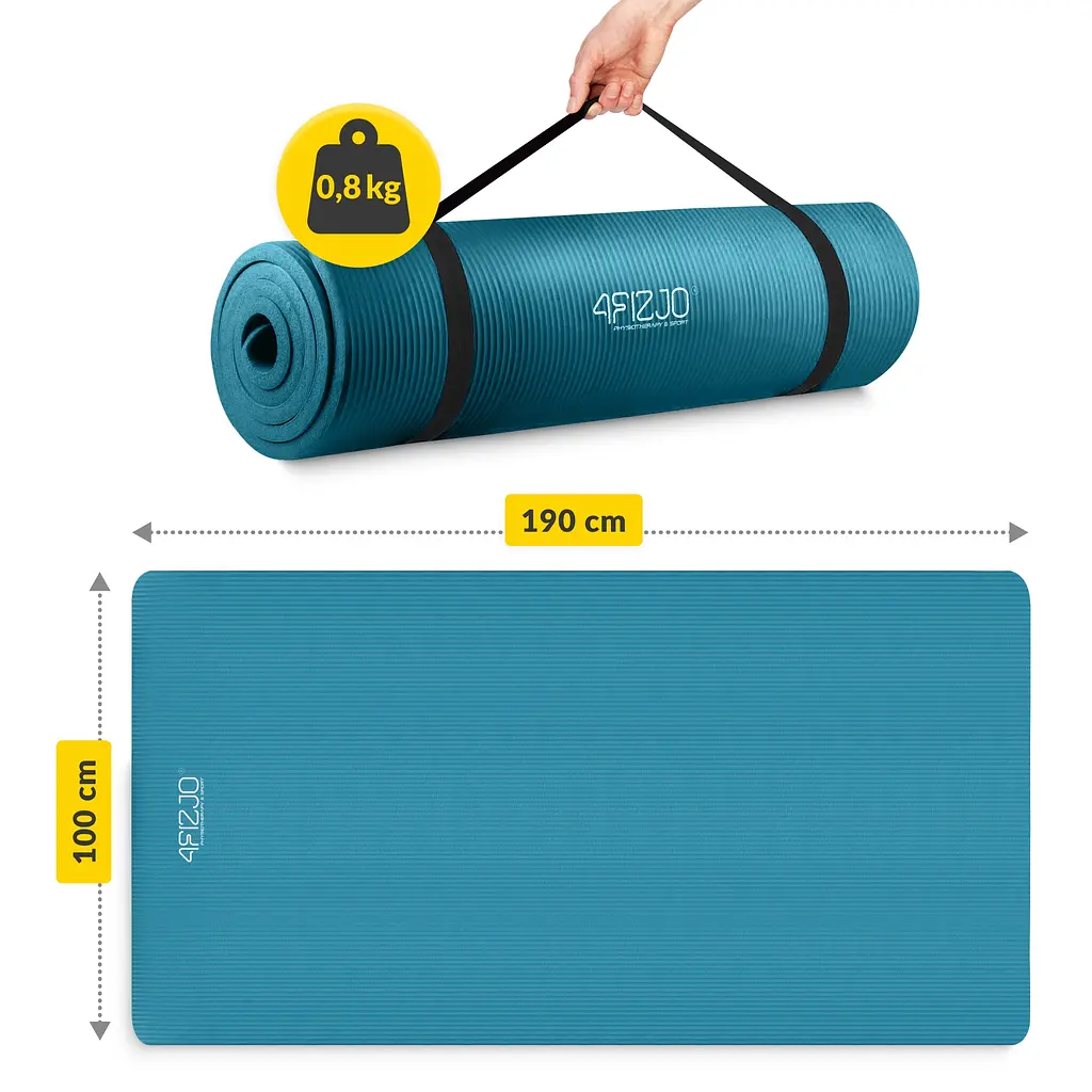 Килимок (мат) спортивний 4FIZJO NBR 190 x 100 x 1.5 см для йоги та фітнесу Sea Green (P-5905973407137) - фото 5