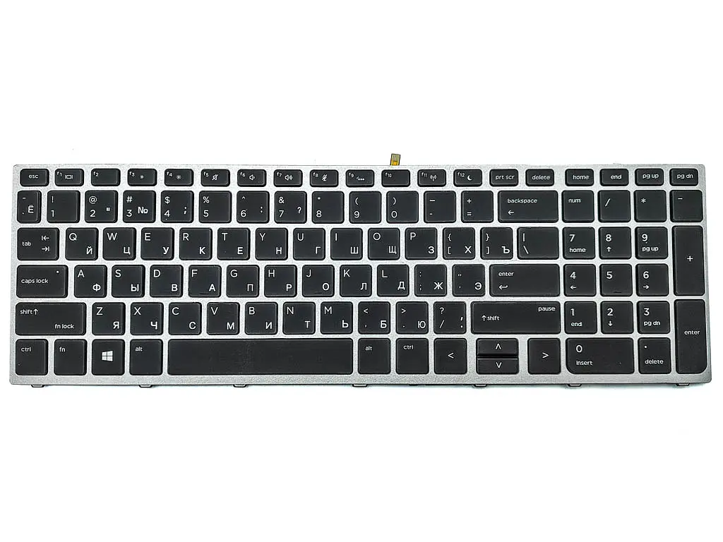 Клавіатура для HP ProBook 450 G5, 455 G5, 470 G5 (RU Black з рамкою Silver і підсвічуванням) - фото 3