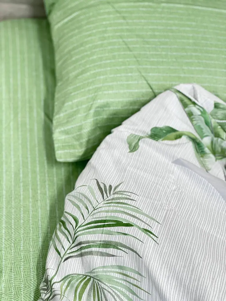 Комплект постільної білизни Ecotton полуторний 150х215 см Папороть зелена 21006 (23348) - фото 3
