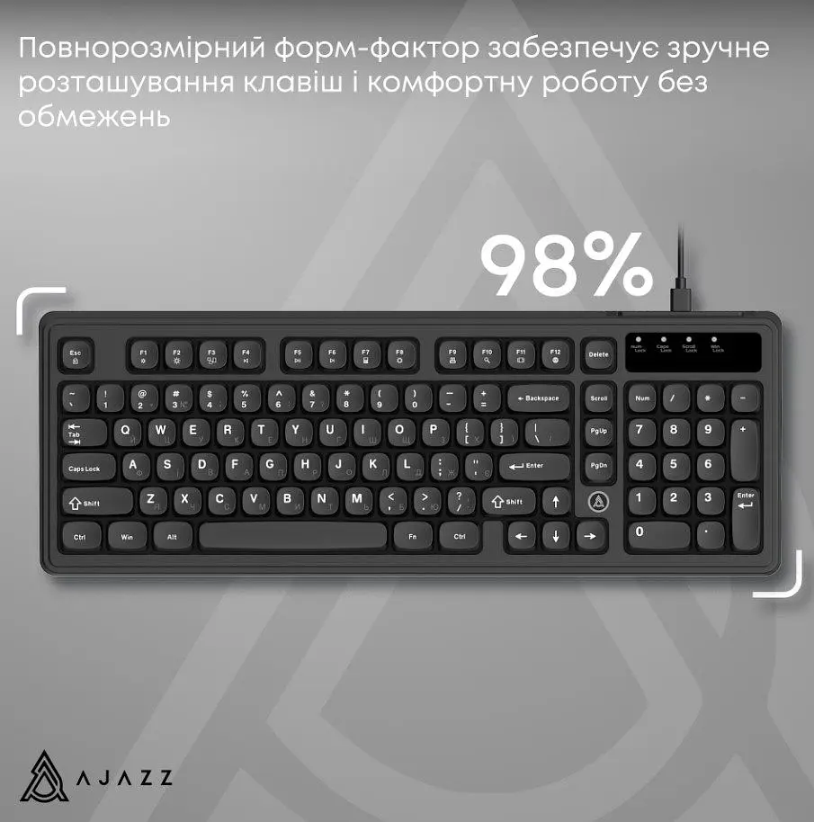 Клавиатура проводная игровая Ajazz AF-B-98 USB Black - фото 6