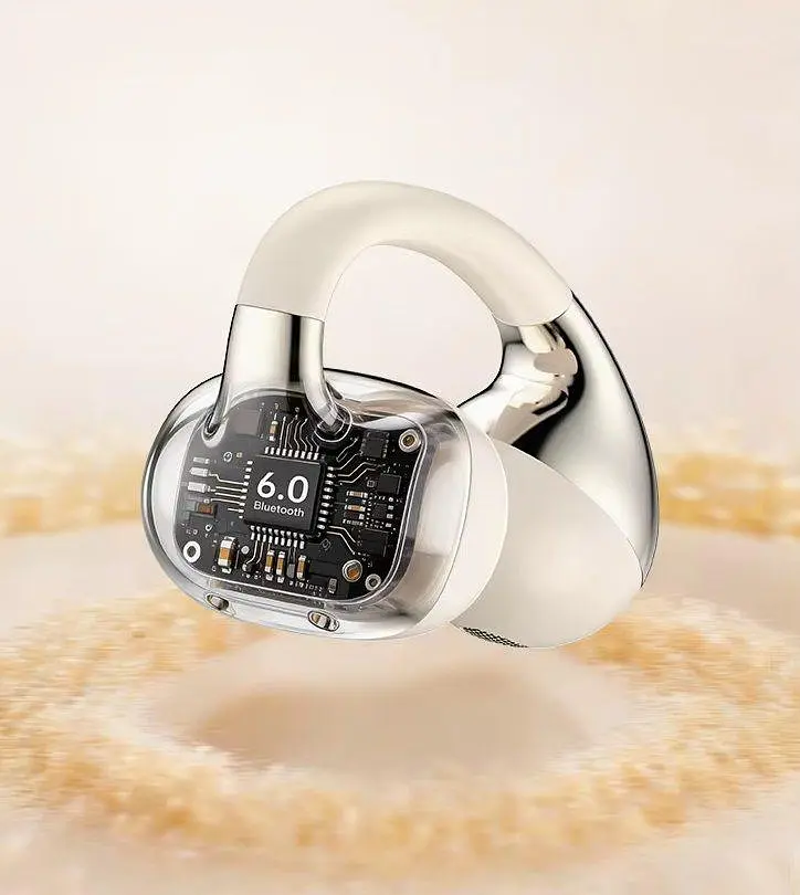 Кісткові навушники-кліпси з спрямованим звуком Langsdom TS-32 Pro з Bluetooth 6.0 Бежевий - фото 10
