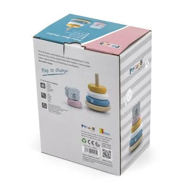 Розвиваюча іграшка Viga Toys Пірамідка PolarB Білий ведмідь (44005) - фото 6