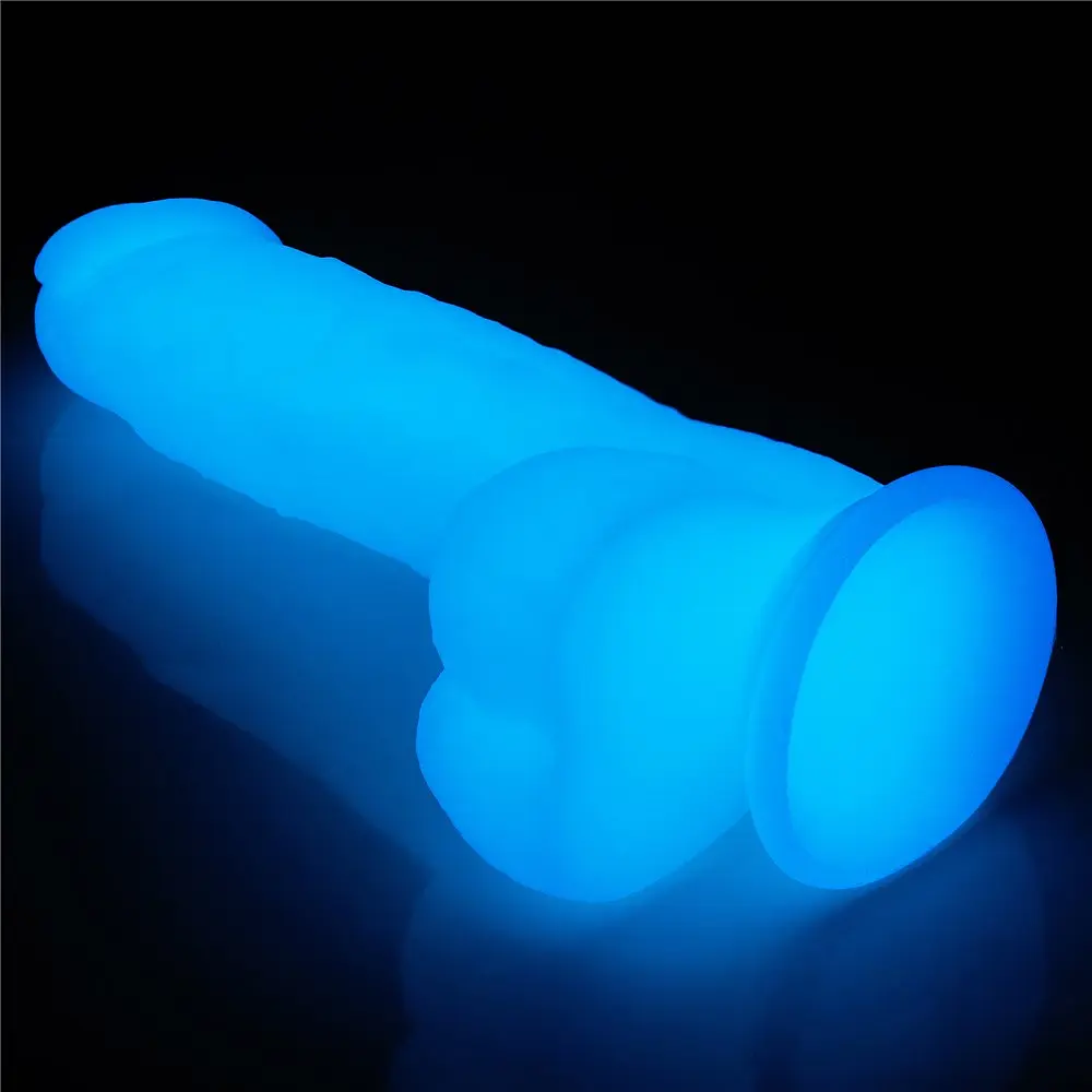 Неоновый фаллоимитатор LoveToy Lumino Play 20.9 см голубой - фото 3