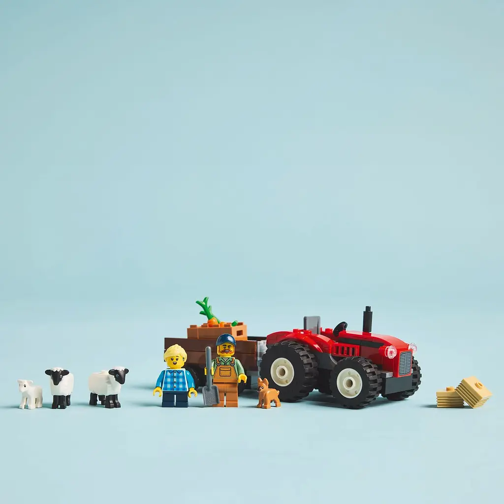 Конструктор LEGO City Червоний фермерський трактор із причепом і вівцями 116 деталей (60461) - фото 4