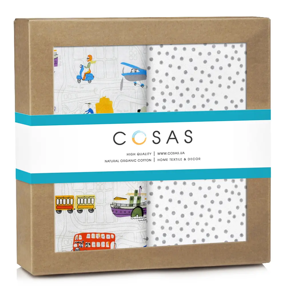 Багаторазові пелюшки дитячі CARS CS2 2шт COSAS (4822052128138)