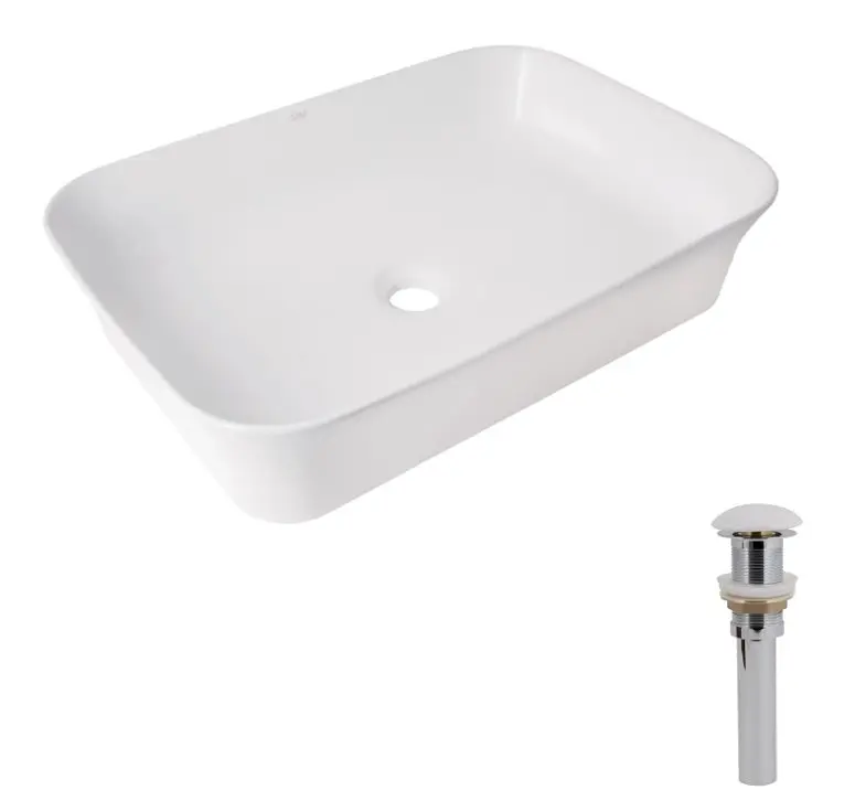 Раковина накладная Qtap Virgo N 560x380x130 White с донным клапаном QT18116308W48462 - фото 2