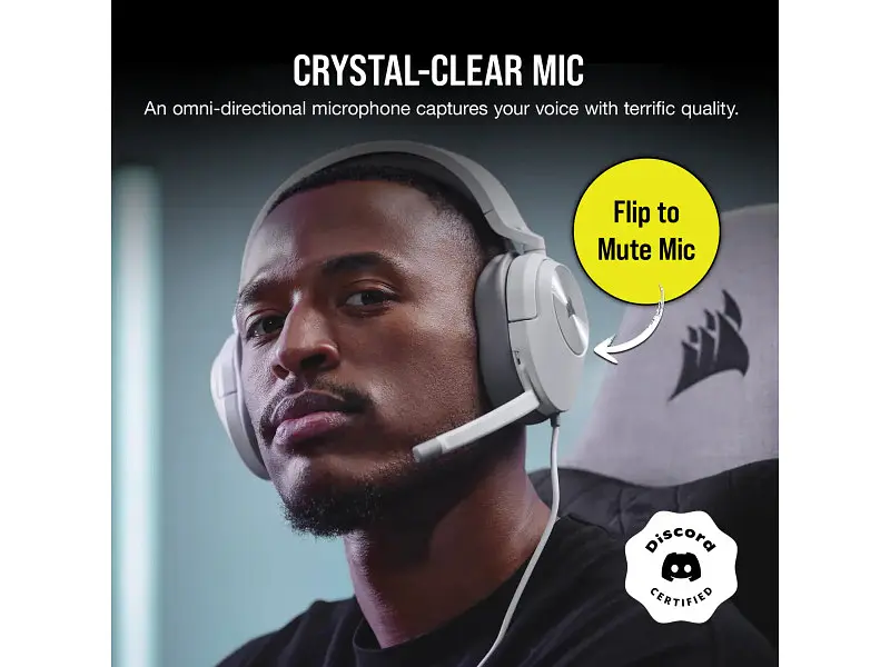 Навушники з мікрофоном Corsair HS55 Stereo White (CA-9011261) - фото 5
