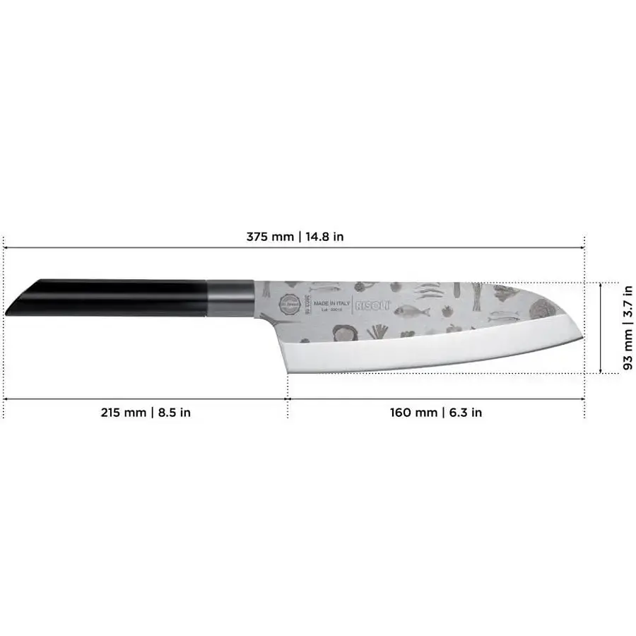 Ніж сантоку Risoli Dr. Green Santoku 16 см (02040DR/16SA) - фото 4