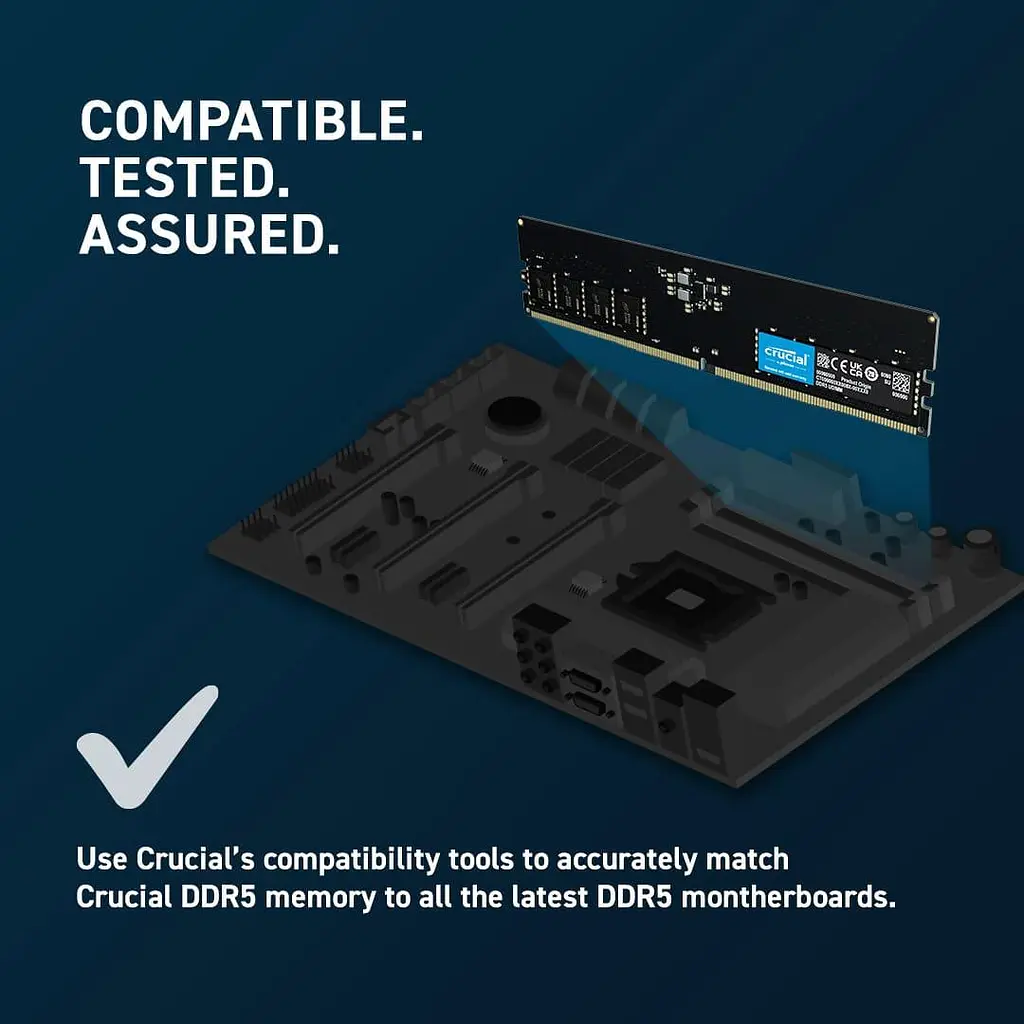 Модуль пам'яті Crucial DDR5 8GB 4800Mhz UDIMM CL40 Tray (CT8G48C40U5T) - фото 4