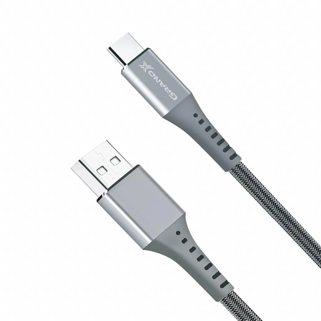Дата кабель USB 2.0 AM to Type-C 1.2m Grey Grand-X (FC-12G) - фото 3