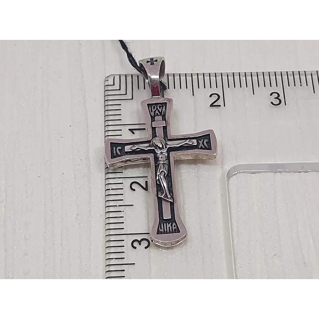 Золотий хрестик Харківська ювелірна фабрика. Розп'яття Христа. 11513-Ч БЕЛ - фото 4