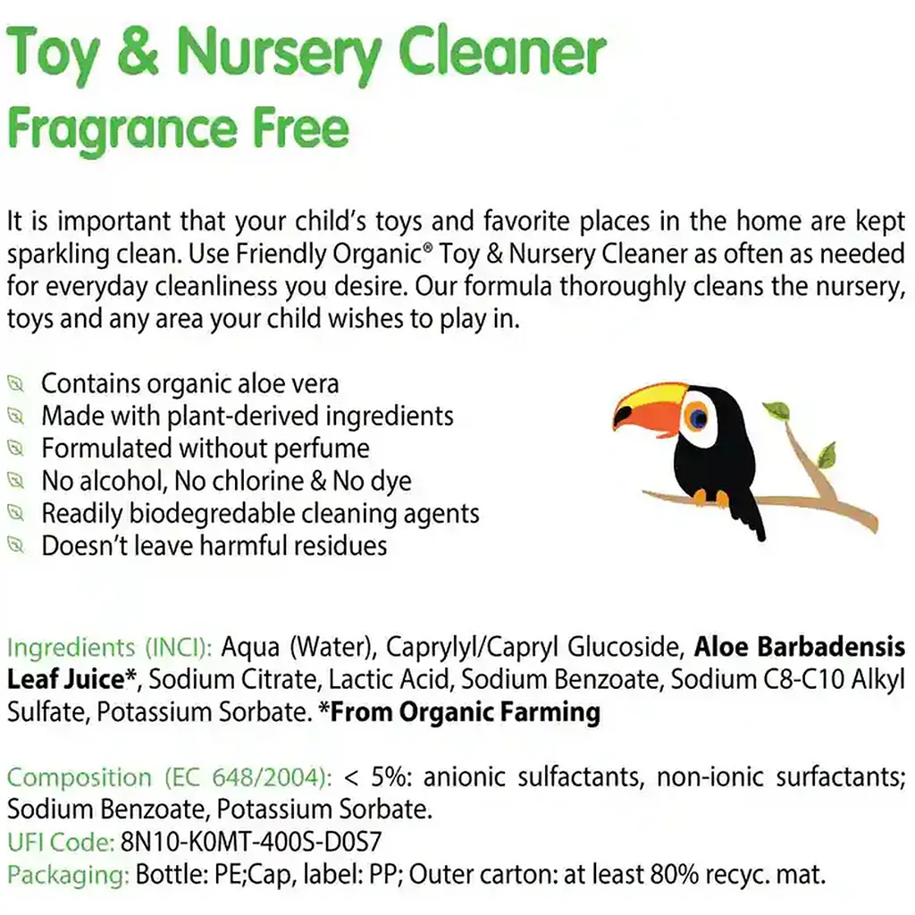 Органічний очищаючий засіб для дитячої кімнати та іграшок Friendly Organic 100 мл - фото 2