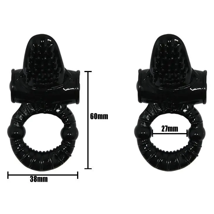 Ерекційне кільце Baile Sweet Vibration Ring, 10 см (чорний) - фото 5