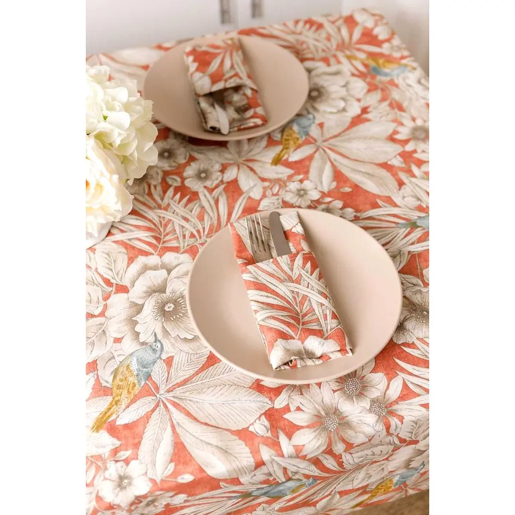 Скатерть Прованс Птичка на терракоте 220x133 см (34771) - фото 4