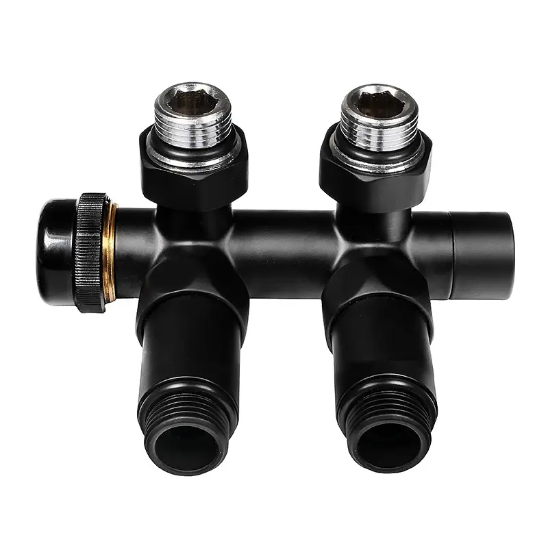Комплект дизайн кранів з термоголовкою Ideale Duo 1/2”x1/2” чорний - фото 4
