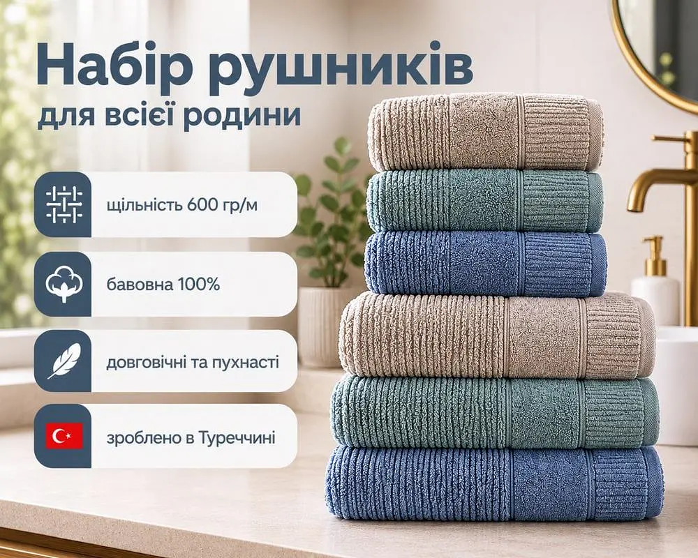 Набір турецьких махрових рушників Cestepe MicroCotton Premium 3 штуки 50x90 + 3 штуки 70х140 Nevara 2 щільність 600 г/м2 - фото 2