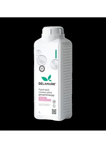 Засіб для миття посуду DeLaMark з іонами срібла, для дитячого посуду без запаху 1 л (4820152334107) - фото 2