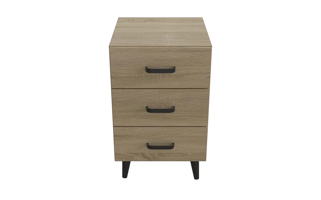 Тумба Вива 3 на конусных ножках Ferrum-decor 56,5x35x40 Черный металл ДСП Дуб Сонома 16 мм (FRD-106820) - фото 2