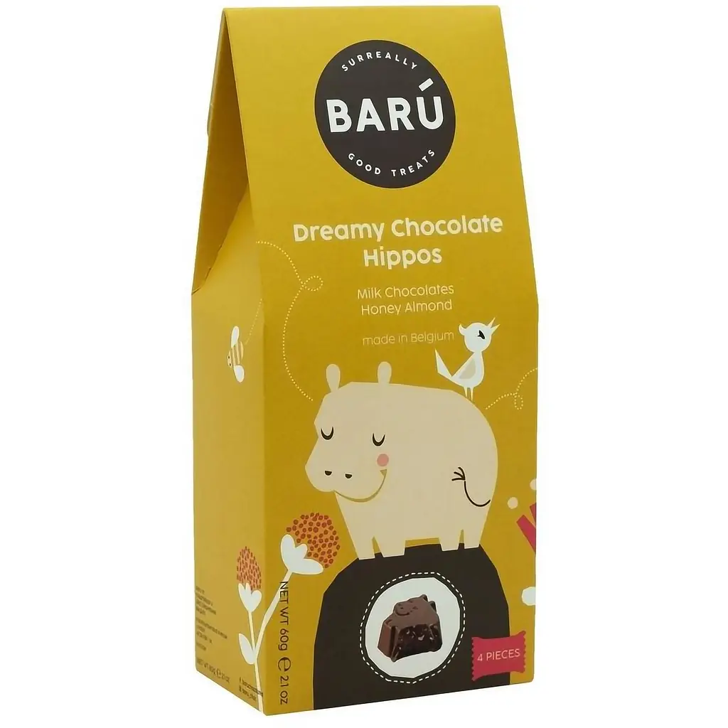 Молочный шоколад Baru Dreamy Hippo с медом и миндалем 60 г - фото 4